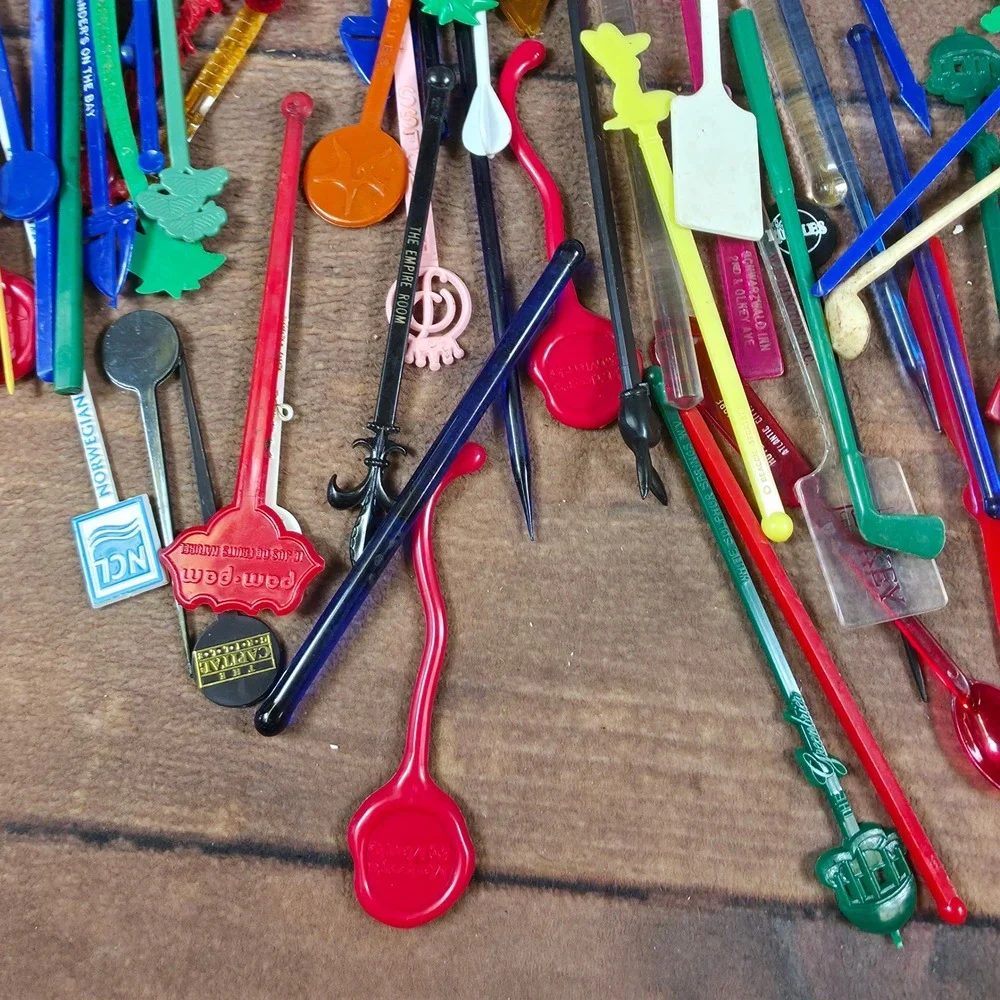 Swizzle Stick Lot Mixed Colors Good Advertising Barware Stirrer Collection